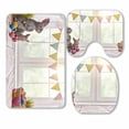 thumbnail image 1 of PKQWTM Happy Easter 3 Piece Bathroom Rugs Set Bath Rug Contour Mat and Toilet Lid Cover, 1 of 2