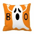 thumbnail image 1 of PKQWTM Happy Halloween Funny Flying Ghost Bed Decor Pillow Cases Zippered Cushion Cover Size 16x16 Inches, 1 of 1