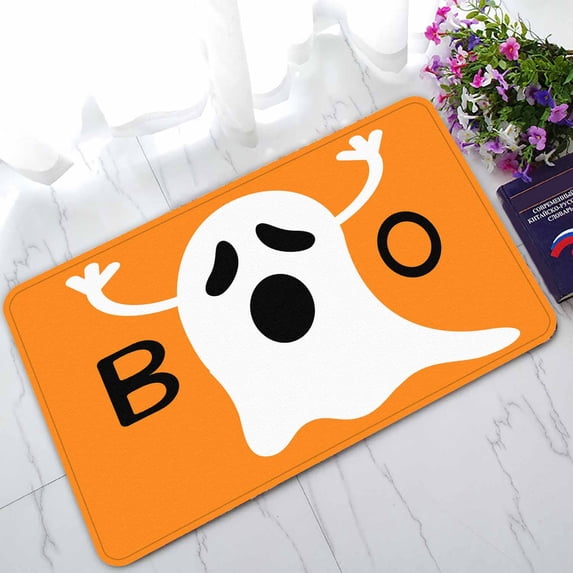 PKQWTM Happy Halloween Funny Flying Ghost Home Decor Floor Mat Area Rug Doormat Size 18x30 Inches
