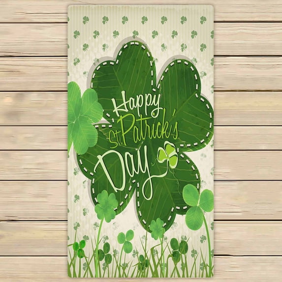 PKQWTM Happy Microfiber Bath Towels Bathroom Body Shower Towel Size 30x56 Inches