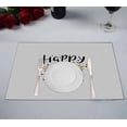 thumbnail image 1 of PKQWTM Happy New Year Shine Letters Black Gold Kitchen Dining Table Mats Placemats Size 12x18 Inches, Set of 2 Pieces, 1 of 2