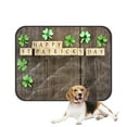 thumbnail image 1 of PKQWTM Happy St Patricks Day Wooden Blocks Shamrocks Rustic Wooden Pet Dog Cat Bed Pee Pads Mat Cushion Potty Dogsblankets Crate Bed Kennel 20x24 inch, 1 of 3