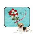 thumbnail image 1 of PKQWTM Happy Valentine'S Day Beautiful With Roses And Red Ribbon Pet Dog Cat Bed Pee Pads Mat Cushion Potty Dogs Blankets Crate Bed Kennel 14x18 inch, 1 of 3