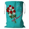 thumbnail image 1 of PKQWTM Happy Valentine'S Day Beautiful With Roses And Red Ribbon Storage Basket Laundry Bag with Drawstring Size 18x24 Inch, 1 of 3