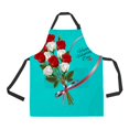 thumbnail image 1 of PKQWTM Happy Valentine'S Day Beautiful With Roses And Red Ribbon Unisex Adjustable Bib Apron with Pockets for Commercial Restaurant and Home Kitchen Use, 1 of 1