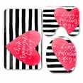 thumbnail image 1 of PKQWTM Happy Valentines Day 3 Piece Bathroom Rugs Set Bath Rug Contour Mat and Toilet Lid Cover, 1 of 2