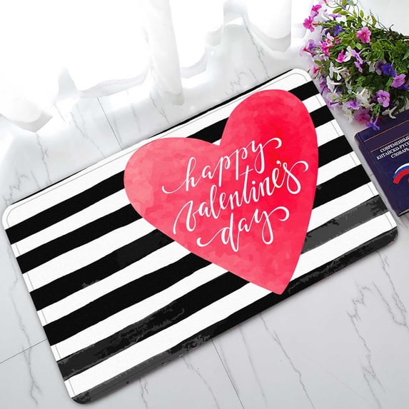 PKQWTM Happy Valentines Day Home Decor Floor Mat Area Rug Doormat Size 18x30 Inches