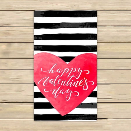 PKQWTM Happy Valentines Day Microfiber Bath Towels Bathroom Body Shower Towel Size 16x28 Inches