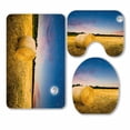 thumbnail image 1 of PKQWTM Hay Bales Night 3 Piece Bathroom Rugs Set Bath Rug Contour Mat and Toilet Lid Cover, 1 of 2