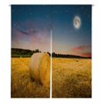thumbnail image 1 of PKQWTM Hay Bales Night Door Curtain Window Cover Home Decor Hanging Curtain Size 105x120 CM, 1 of 1