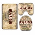 thumbnail image 1 of PKQWTM He Is Risen Religious quot 3 Piece Bathroom Rugs Set Bath Rug Contour Mat and Toilet Lid Cover, 1 of 2