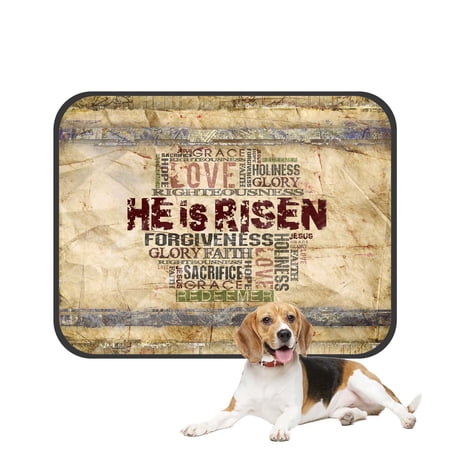 PKQWTM He Is Risen Religious quot Pet Dog Cat Bed Pee Pads Mat Cushion Potty Dogs Blankets Crate Bed Kennel 25x30 inch