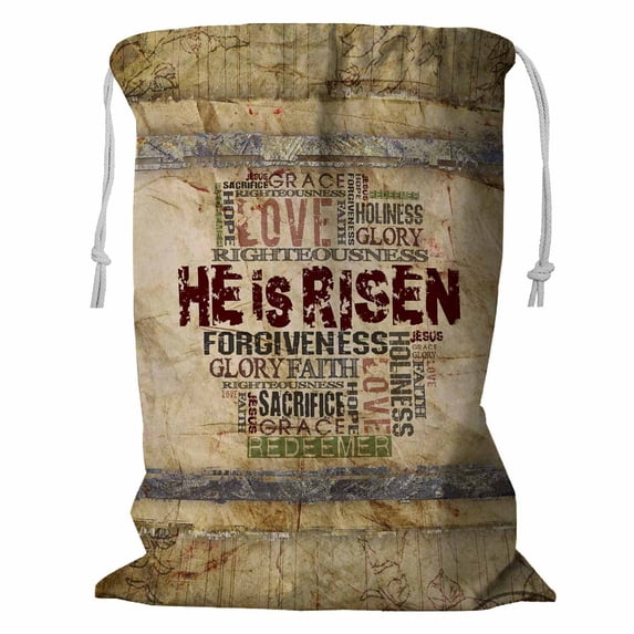 PKQWTM He Is Risen Religious quot Storage Basket Laundry Bag with Drawstring Size 24x32 Inch