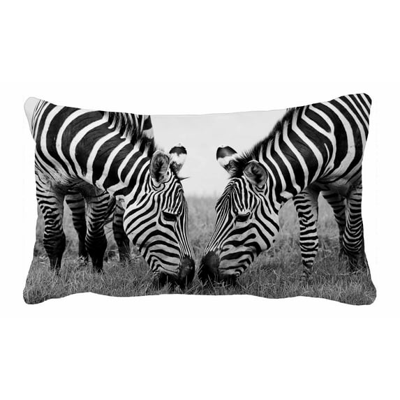 PKQWTM Headshot Of A Burchell'S Zebra Bed Decor Pillow Cases Zippered Cushion Cover Size 20x30 Inches