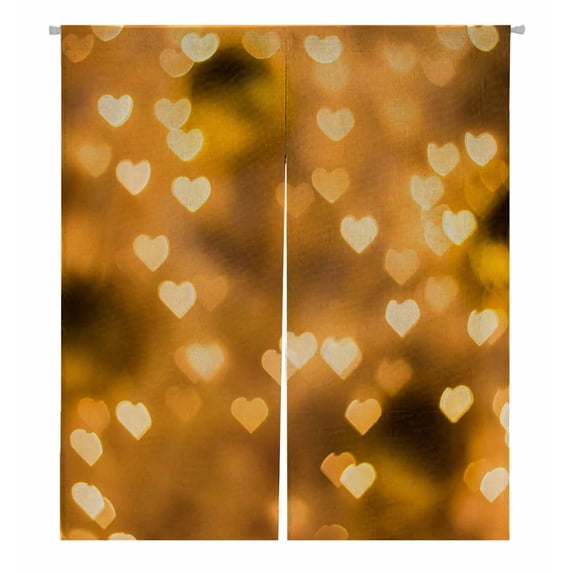 PKQWTM Heart bokeh Love Valentine day Door Curtain Window Cover Home Decor Hanging Curtain Size 105x120 CM