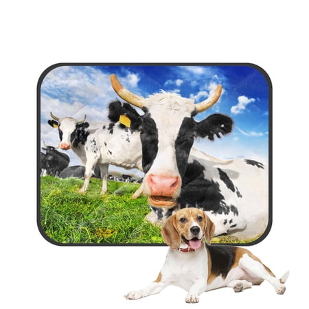 PKQWTM Herd Of Cows Grazing In Meadow Pet Dog Cat Bed Pee Pads Mat Cushion Potty Dogs Blankets Crate Bed Kennel 25x30 inch