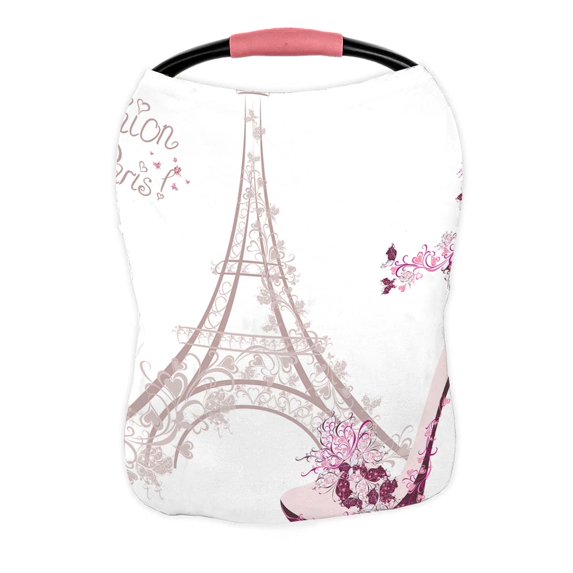PKQWTM High-Heeled Shoes Eiffel Tower Nursing Cover Baby Breastfeeding Infant Feeding Cover Baby Car Seat Cover