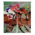 thumbnail image 1 of PKQWTM Horse Racing Over Grunge Door Curtain Window Cover Home Decor Hanging Curtain Size 105x120 CM, 1 of 1