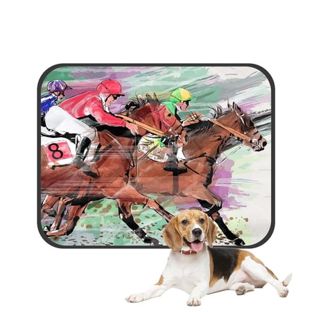 PKQWTM Horse Racing Over Grunge Pet Dog Cat Bed Pee Pads Mat Cushion Potty Dogs Blankets Crate Bed Kennel 25x30 inch