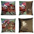 thumbnail image 1 of PKQWTM Horse Racing Over Grunge Reversible Mermaid Cushion Cover Home Decor Sequin Pillow Case Size 18x18 inches, 1 of 2