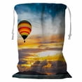 thumbnail image 1 of PKQWTM Hot air balloon over the sea at Sunset Storage Basket Laundry Bag with Drawstring Size 18x24 Inch, 1 of 3