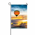 thumbnail image 1 of PKQWTM Hot air balloon over the sea at Sunset Yard Decor Home Garden Flag Size 12x18 Inches, 1 of 1