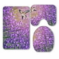 thumbnail image 1 of PKQWTM Hummingbird lavender flowers 3 Piece Bathroom Rugs Set Bath Rug Contour Mat and Toilet Lid Cover, 1 of 2