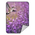thumbnail image 1 of PKQWTM Hummingbird lavender flowers Blanket Crystal Velvet Throw Bed Blanket 58x80 inches, 1 of 1