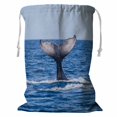 thumbnail image 1 of PKQWTM Humpback whale Atlantic Ocean Storage Basket Laundry Bag with Drawstring Size 24x32 Inch, 1 of 3