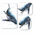 thumbnail image 1 of PKQWTM Humpback whale Underwater fauna 3 Piece Bathroom Rugs Set Bath Rug Contour Mat and Toilet Lid Cover, 1 of 2