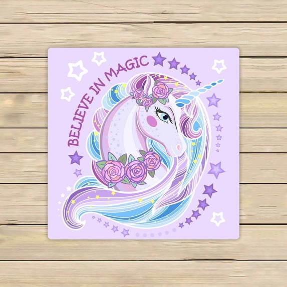 PKQWTM I Believe In Magic A Beautiful Unicorn With Roses Microfiber Bath Towels Bathroom Body Shower Towel Size 13x13 Inches