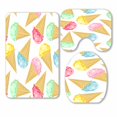 thumbnail image 1 of PKQWTM Ice Cream 3 Piece Bathroom Rugs Set Bath Rug Contour Mat and Toilet Lid Cover, 1 of 2
