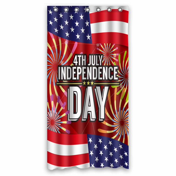 PKQWTM Independence Day Banner WaterProof Polyester Fabric Shower Curtain Size 36x72 Inches