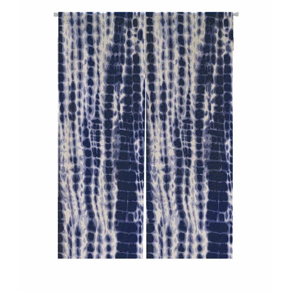 PKQWTM Indigo blue tie dye textile Editable repeat Door Curtain Window Cover Home Decor Hanging Curtain Size 85x120 CM