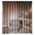 thumbnail image 1 of PKQWTM Interior Loft Living Room Coffee Table Gray Armchair Modern WaterProof Polyester Fabric Shower Curtain Size 66x72 Inches, 1 of 1