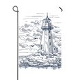 thumbnail image 1 of PKQWTM Island With Rocks And Lighthouse Sketch Birds Near Clouds Yard Decor Home Garden Flag Size 28x40 Inches, 1 of 1