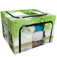 thumbnail image 1 of PKQWTM Japanese Bamboo Stone Water Home Decor Storage Bag Clear Window Storage Bins Boxes Large Capacity Foldable Stackable Organizer With Steel Metal Frame For Bedding,Clothes,Closets, Bedrooms, 1 of 3