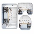 thumbnail image 1 of PKQWTM Kitchen In A Loft 3 Piece Bathroom Rugs Set Bath Rug Contour Mat and Toilet Lid Cover, 1 of 2