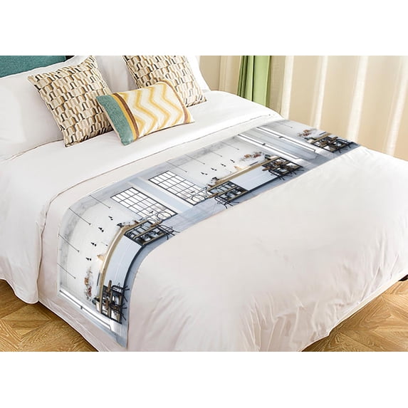 PKQWTM Kitchen In A Loft Bed Runner Bedroom Bedding Decor Bedding Scarf Size 20x95 inches