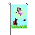 thumbnail image 1 of PKQWTM Ladybug and butterfly Yard Decor Home Garden Flag Size 12x18 Inches, 1 of 1