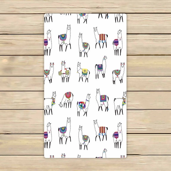 PKQWTM Lama Animal Pattern Microfiber Bath Towels Bathroom Body Shower Towel Size 16x28 Inches