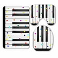 thumbnail image 1 of PKQWTM Large White Black Music Keys With Confetti 3 Piece Bathroom Rugs Set Bath Rug Contour Mat and Toilet Lid Cover, 1 of 2