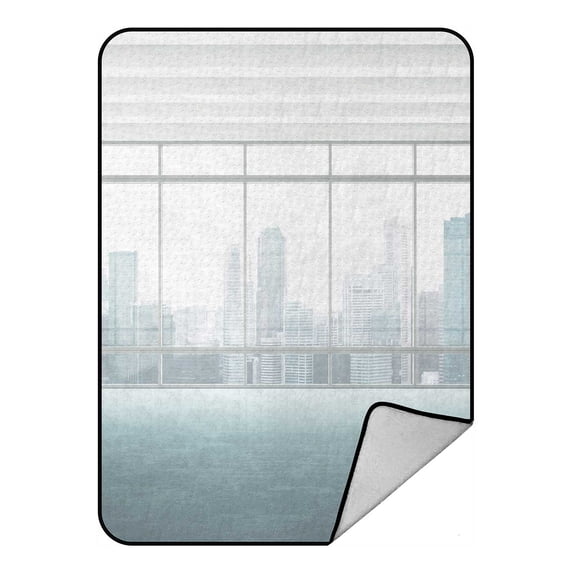PKQWTM Large Window Into White Office Blanket Crystal Velvet Throw Bed Blanket 58x80 inches
