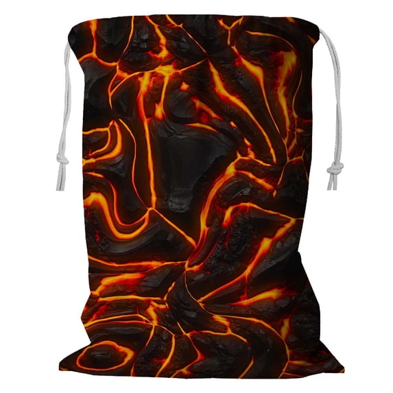 PKQWTM Lava Fire Storage Basket Laundry Bag with Drawstring Size 18x24 Inch