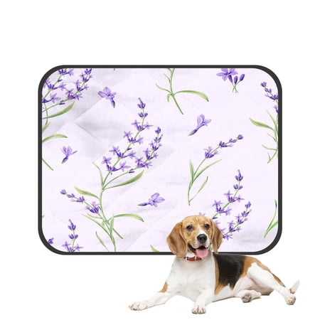 PKQWTM Lavender Flowers Texture Romantic Pet Dog Cat Bed Pee Pads Mat Cushion Potty Dogsblankets Crate Bed Kennel 36x48 inch