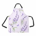 thumbnail image 1 of PKQWTM Lavender Flowers Texture Romantic Unisex Adjustable Bib Apron with Pockets for Commercial Restaurant and Home Kitchen Use, 1 of 2