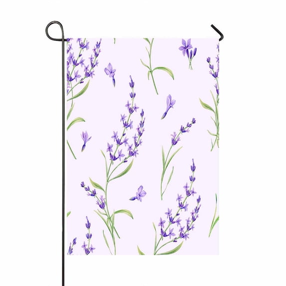 PKQWTM Lavender Flowers Texture Romantic Yard Decor Home Garden Flag Size 12x18 Inches