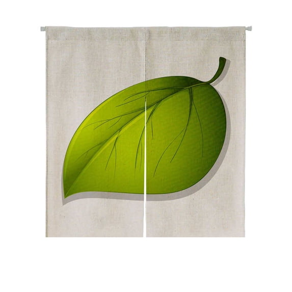 PKQWTM Leaf On White Door Curtain Window Cover Home Decor Hanging Curtain Size 85x90 CM