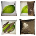 thumbnail image 1 of PKQWTM Leaf On White Reversible Mermaid Cushion Cover Home Decor Sequin Pillow Case Size 18x18 inches, 1 of 2