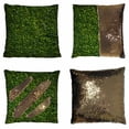 thumbnail image 1 of PKQWTM Leaf green vertical texture plants Reversible Mermaid Cushion Cover Home Decor Sequin Pillow Case Size 20x20 inches, 1 of 2